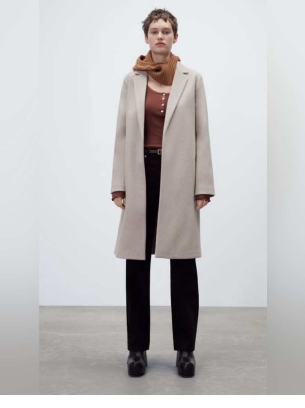Zara Cream Long Coat